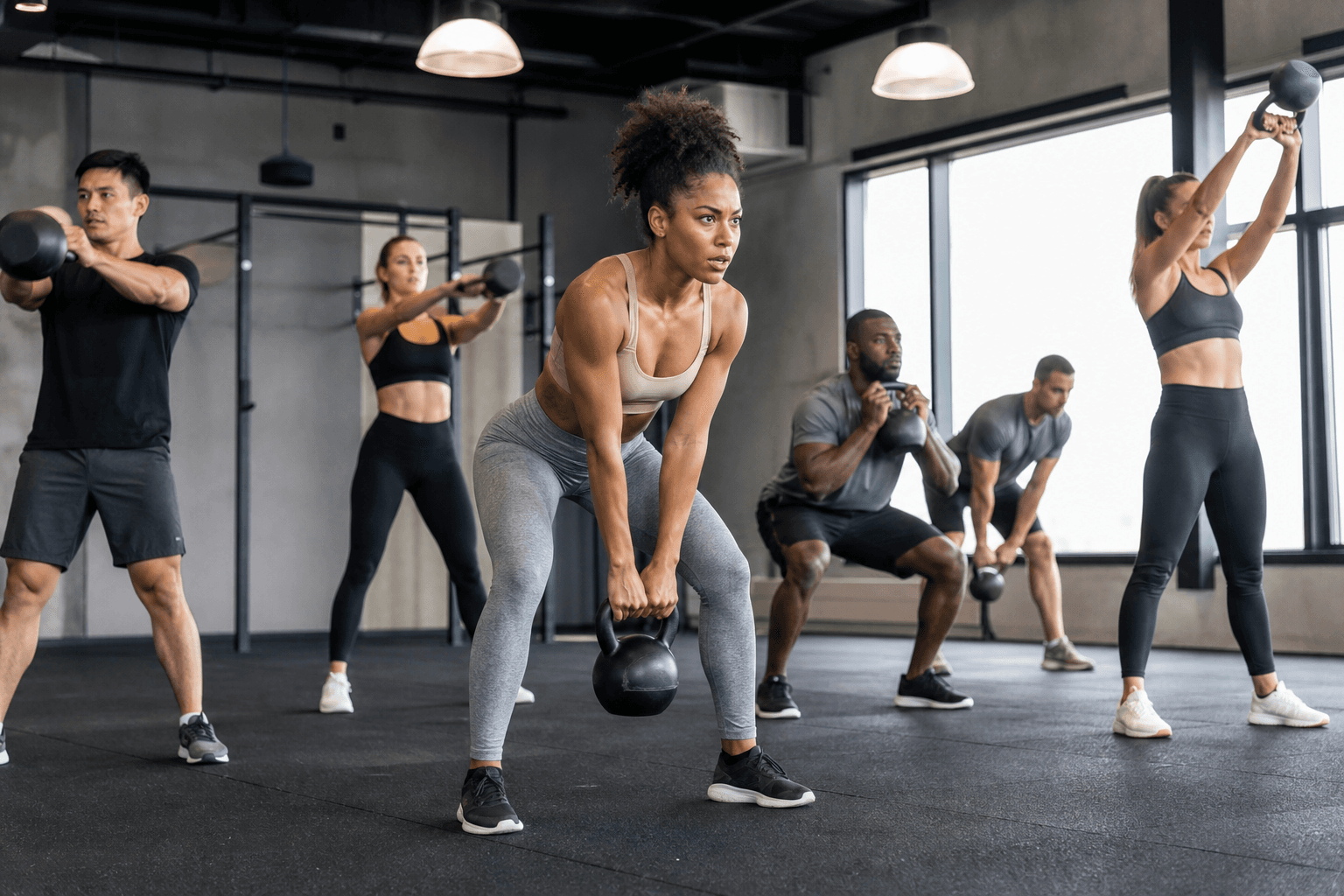 Group HIIT class